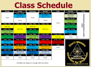 MKG International Martial Arts Madison WI Class Schedule